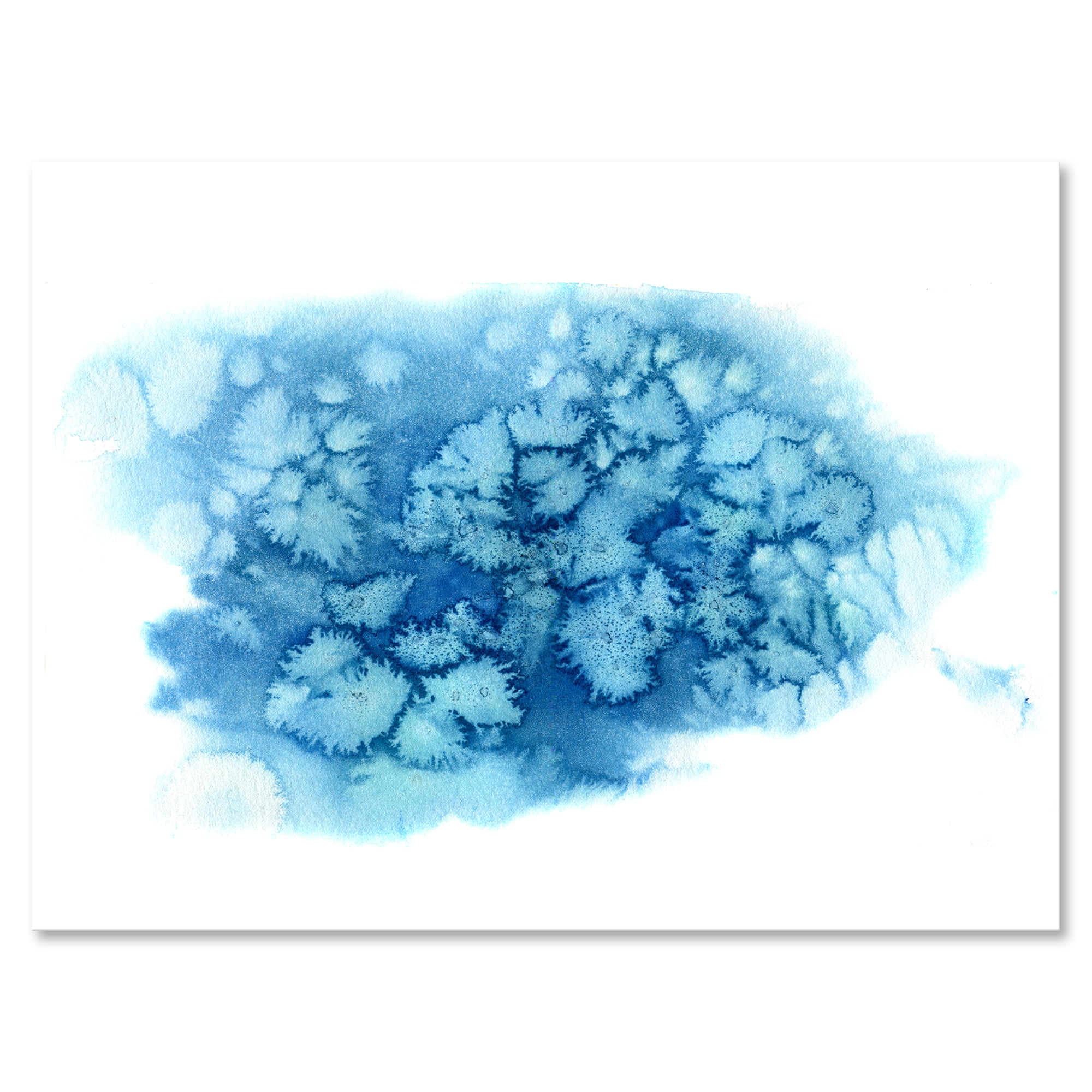 Designart ' Abstract Blue Turquoise Cloud ' Modern Canvas Wall Art Print