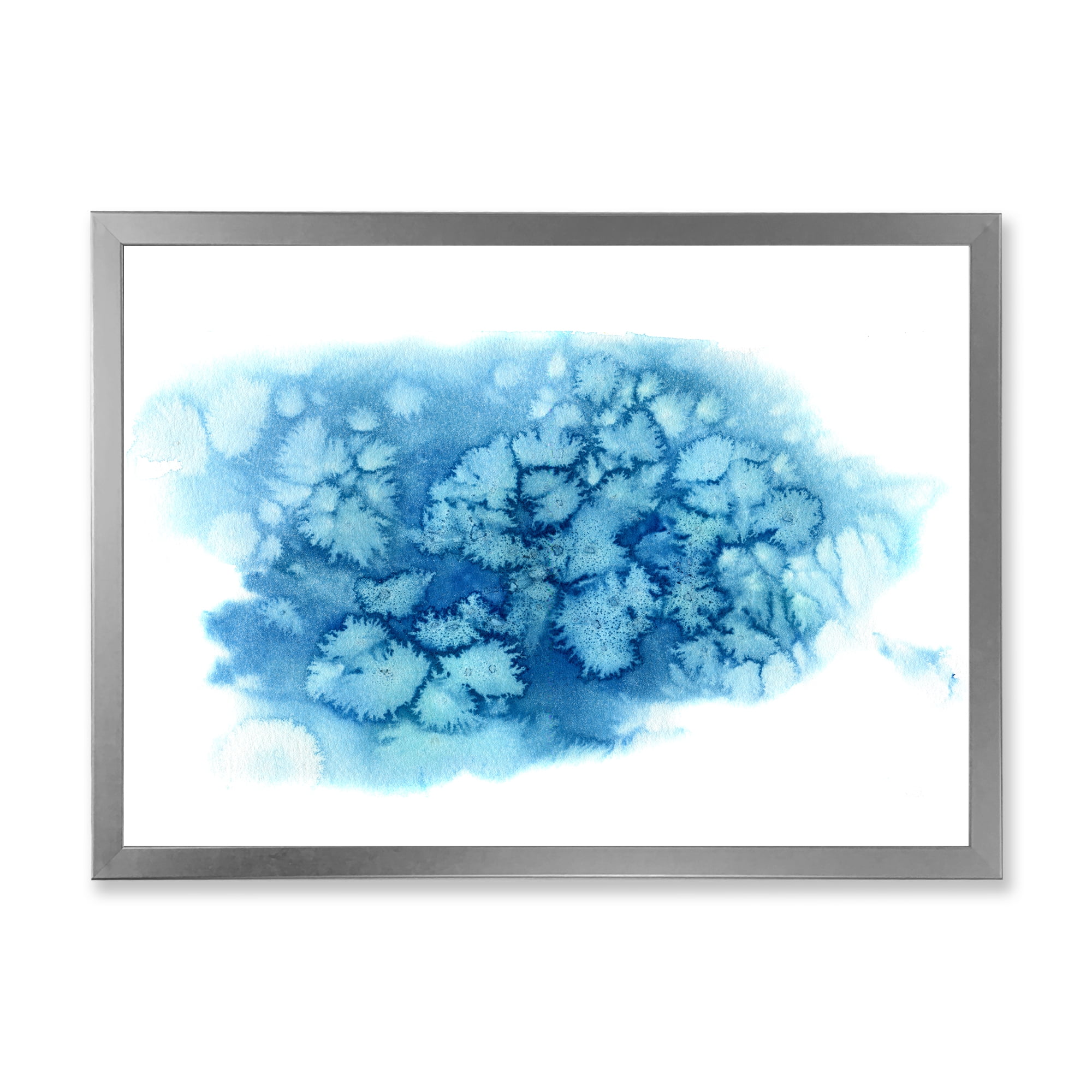 Designart 'Abstract Blue Turquoise Cloud' Modern Framed Art Print