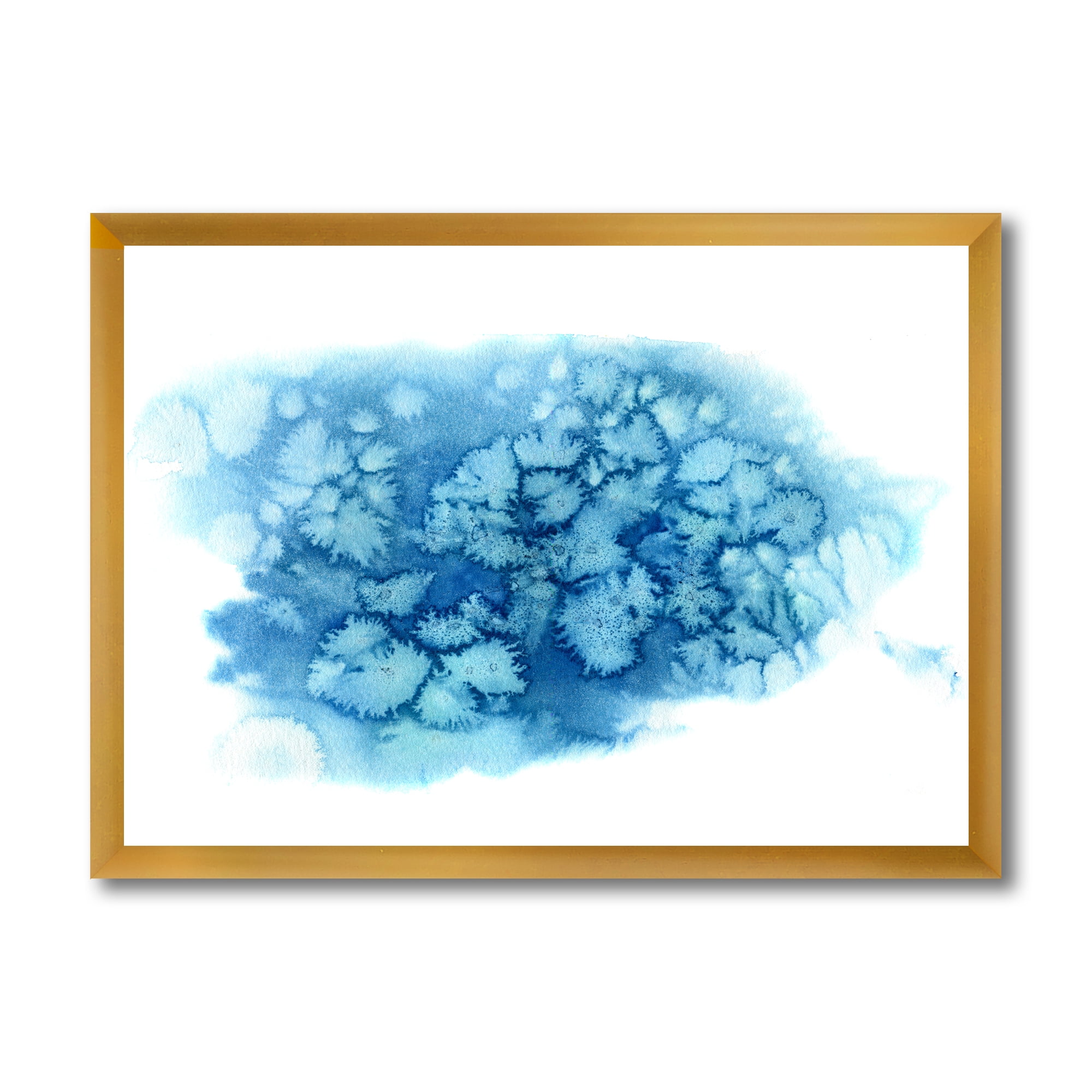 Designart 'Abstract Blue Turquoise Cloud' Modern Framed Art Print
