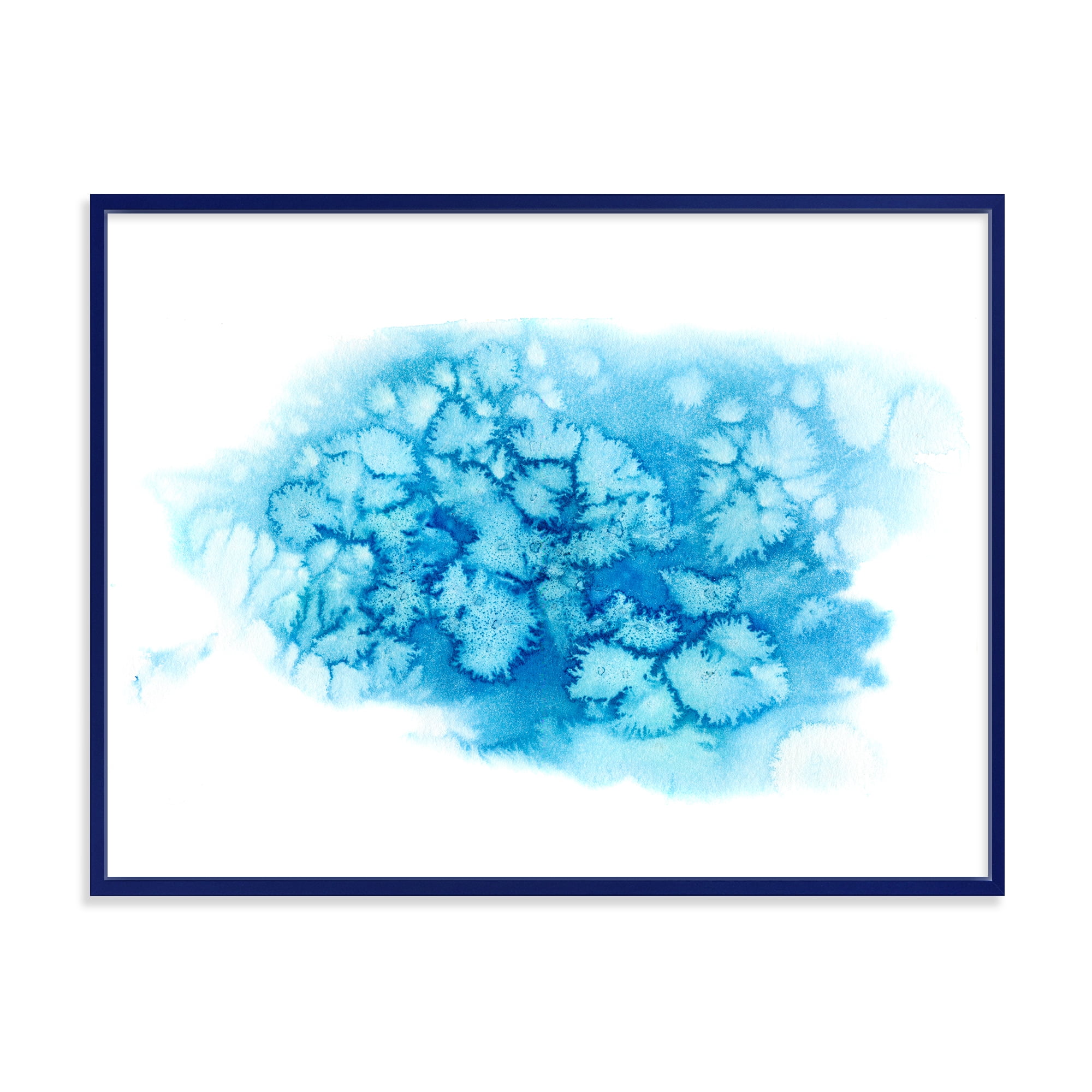 Designart 'Abstract Blue Turquoise Cloud' Modern Framed Canvas Wall Art Print