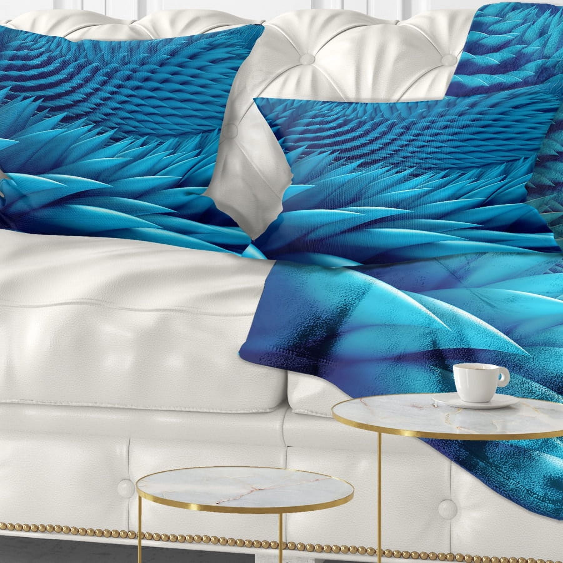 Designart Abstract Blue Wavy Background - Abstract Throw Pillow - 12x20