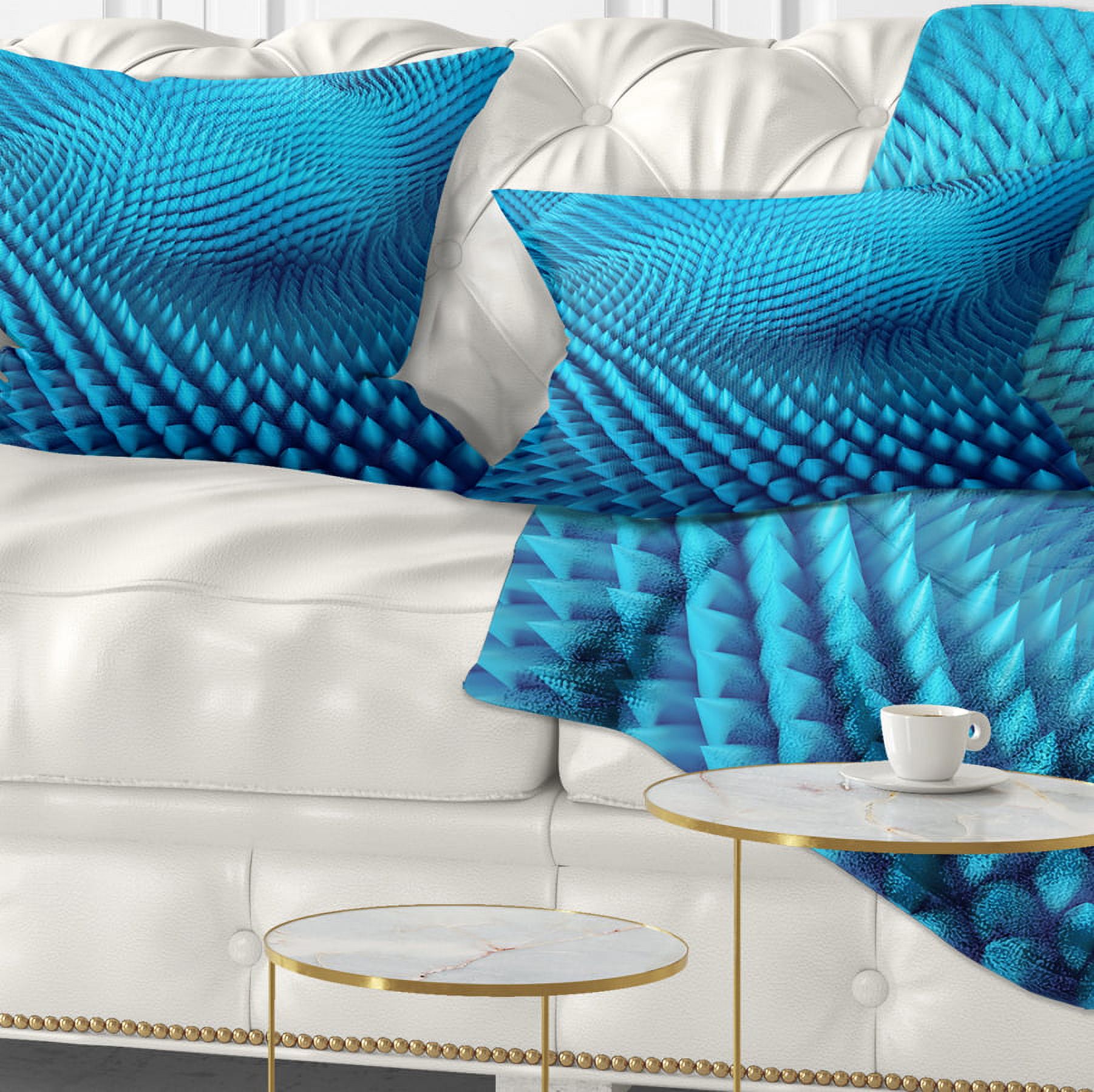Designart Abstract Blue Wavy Background - Abstract Throw Pillow - 12x20