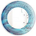 thumbnail image 1 of Designart "Abstract Blue Wavy" Printed Modern Round or Oval Wall Mirror - Wave, 1 of 5