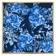 thumbnail image 1 of Designart 'Abstract Blue Wildflowers' Modern Framed Canvas Wall Art Print, 1 of 5