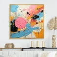thumbnail image 1 of Designart "Abstract Blue and Pink Pop Fusion IV" Fashion Framed Wall Art - Modern Blue Pop Art Hallway Framed Wall Art Decor, 1 of 6