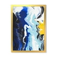 thumbnail image 1 of Designart 'Abstract Blue and Yellow Waves' Modern Framed Art Print, 1 of 4