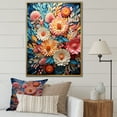 thumbnail image 1 of Designart "Abstract Botanical In Pink And Blue" Abstract Botanicals Floater Framed Canvas Wall Art, 1 of 5
