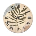 thumbnail image 1 of Designart 'Abstract Botanical Minimalist Leaf In Earth Tones I' Modern Wood Wall Clock, 1 of 5