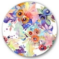 thumbnail image 1 of Designart 'Abstract Bouquet Floral Botanical Flowers' Modern Circle Metal Wall Art 36x36 - Disc of 36, 1 of 5