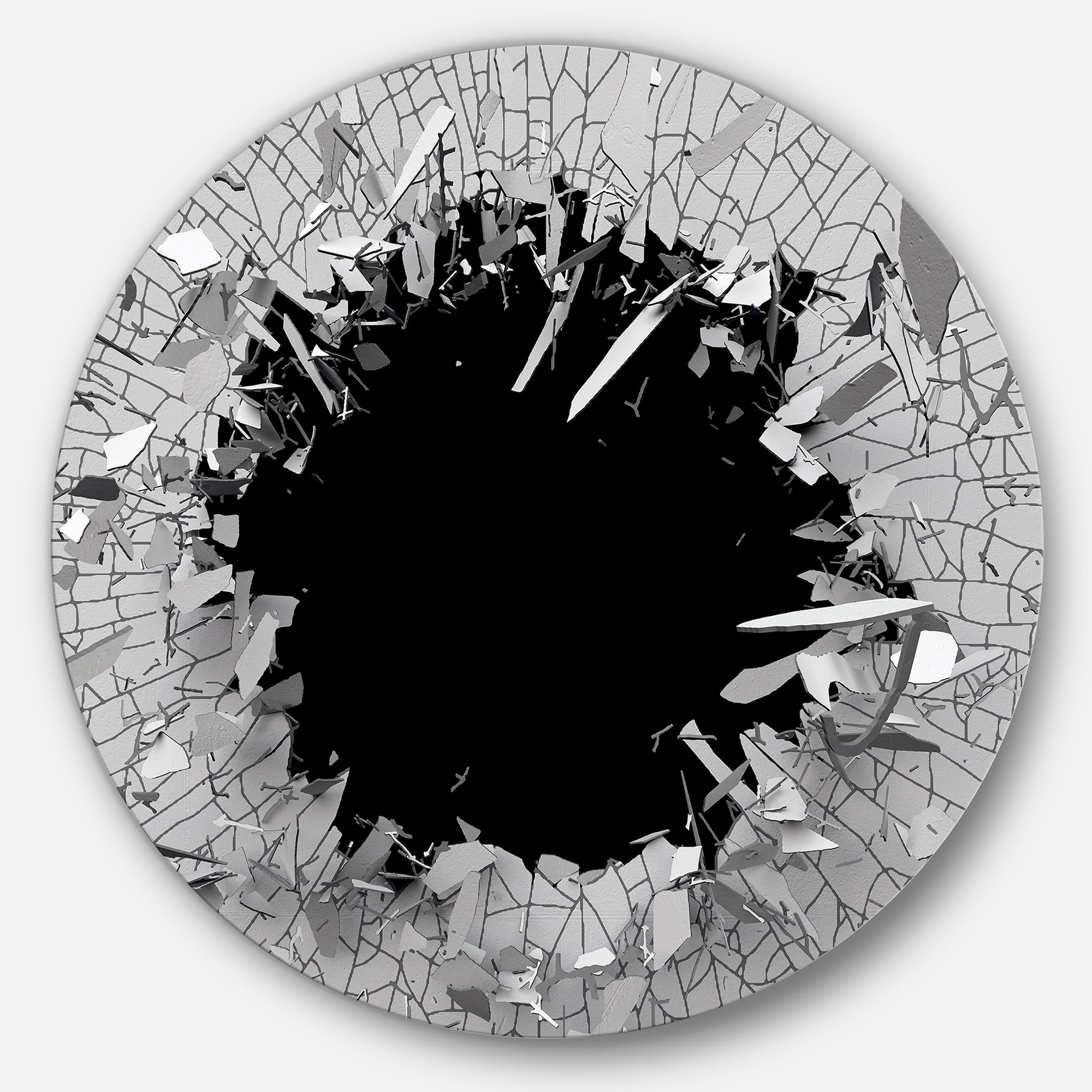 Designart 'Abstract Broken Wall 3D Design' Metal Wall Art