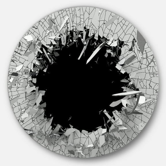 Designart 'Abstract Broken Wall 3D Design' Metal Wall Art