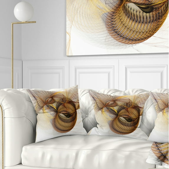 Designart Abstract Brown Spiral Texture - Abstract Throw Pillow - 18x18