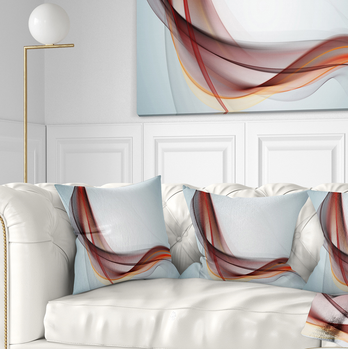 Designart Abstract Brown Upward Waves - Abstract Throw Pillow - 18x18