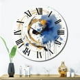 thumbnail image 1 of Designart "Abstract Circle Texture in Dark Blue & Gold V III" Modern Geometric Oversized Wall Clock, 1 of 5