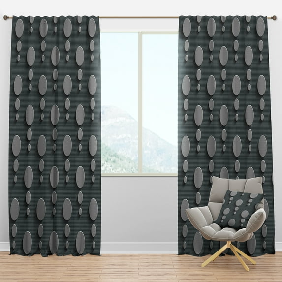 Designart 'Abstract Circles Technology' Modern & Contemporary Blackout Curtain Panel