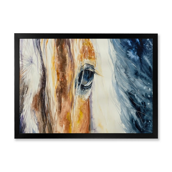 Designart 'Abstract Close-Up of A Beautiful Horses Eye I' Farmhouse Framed Art Print
