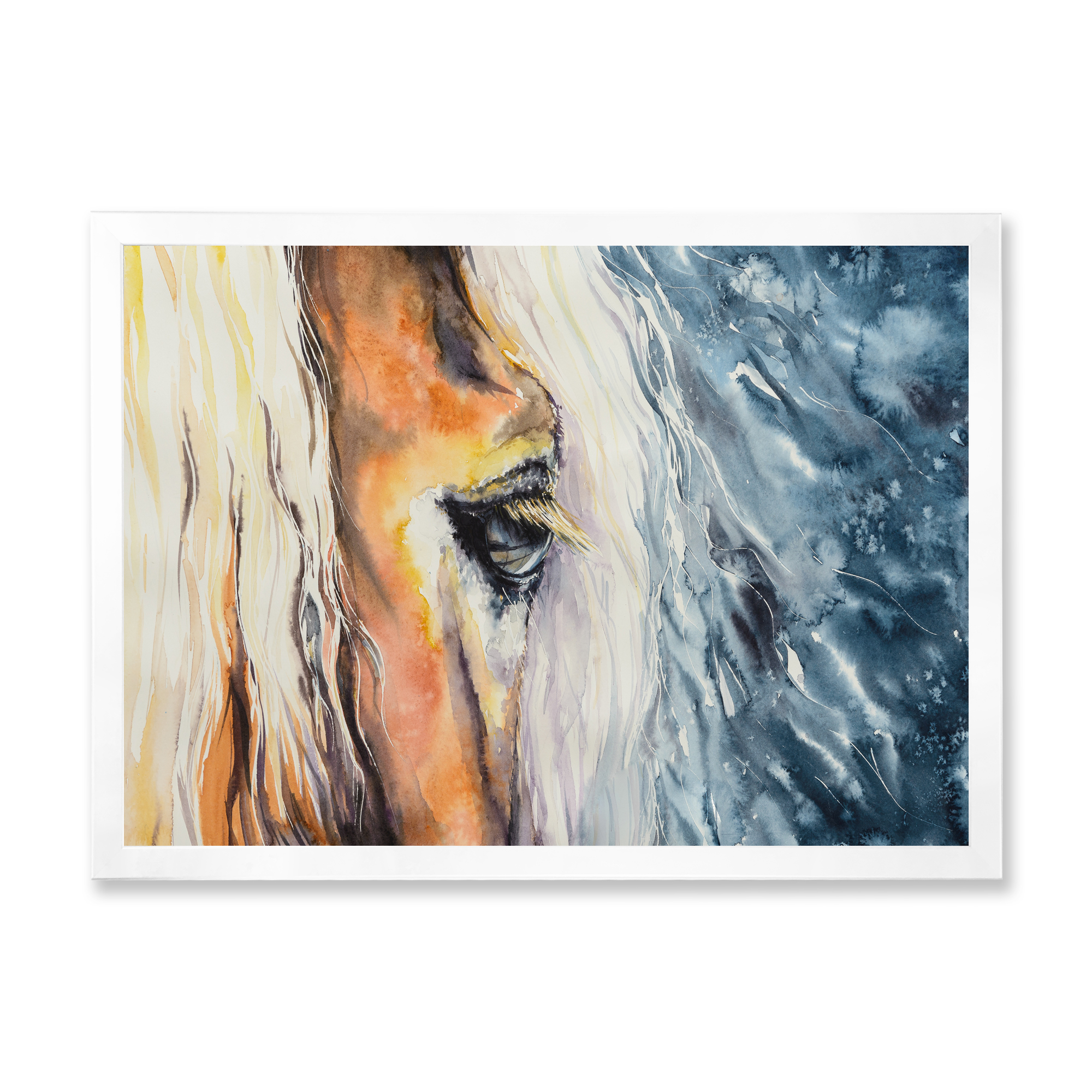 Designart 'Abstract Close-Up of A Beautiful Horses Eye II' Farmhouse Framed Art Print