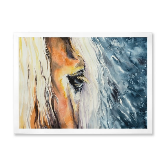 Designart 'Abstract Close-Up of A Beautiful Horses Eye II' Farmhouse Framed Art Print