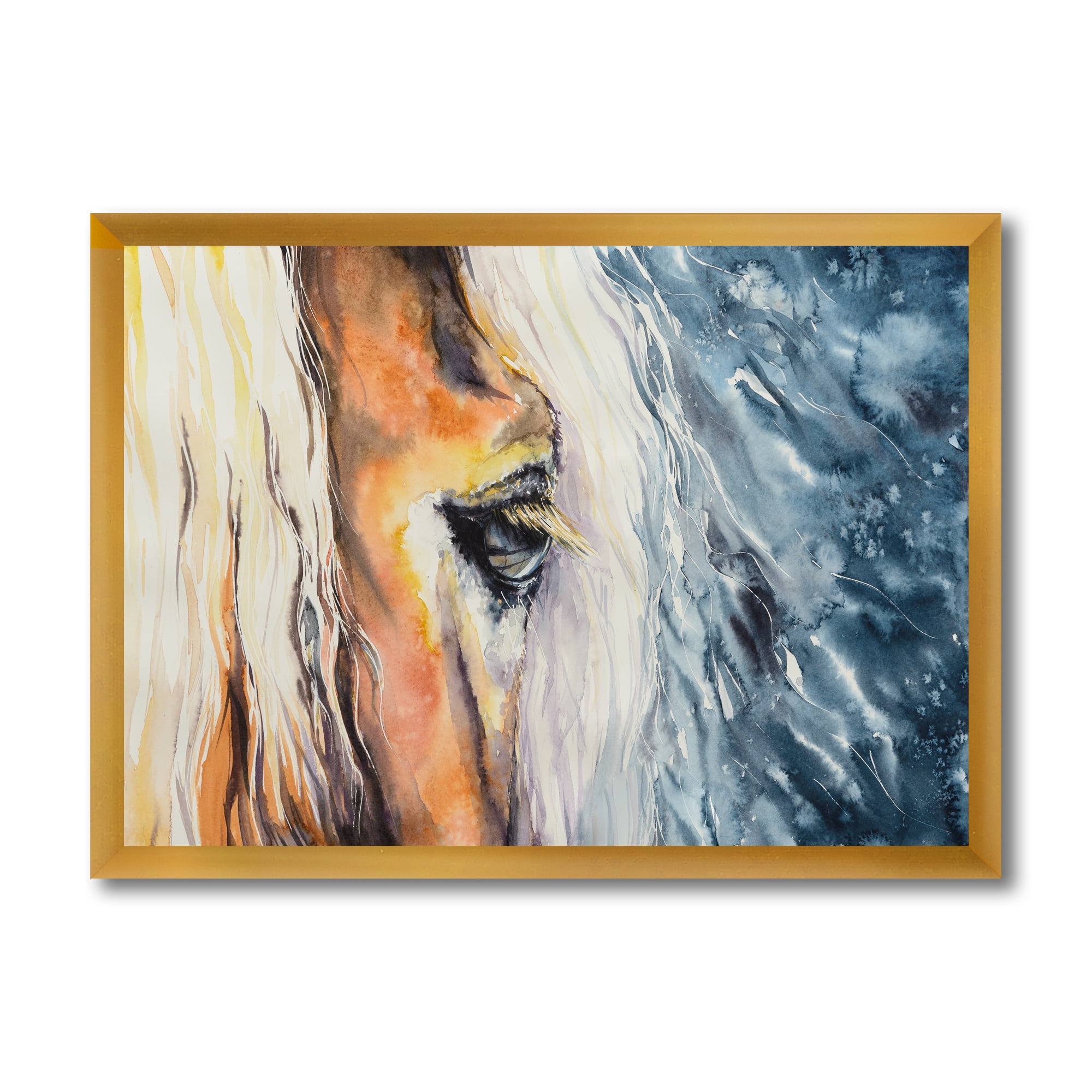 Designart 'Abstract Close-Up of A Beautiful Horses Eye II' Farmhouse Framed Art Print