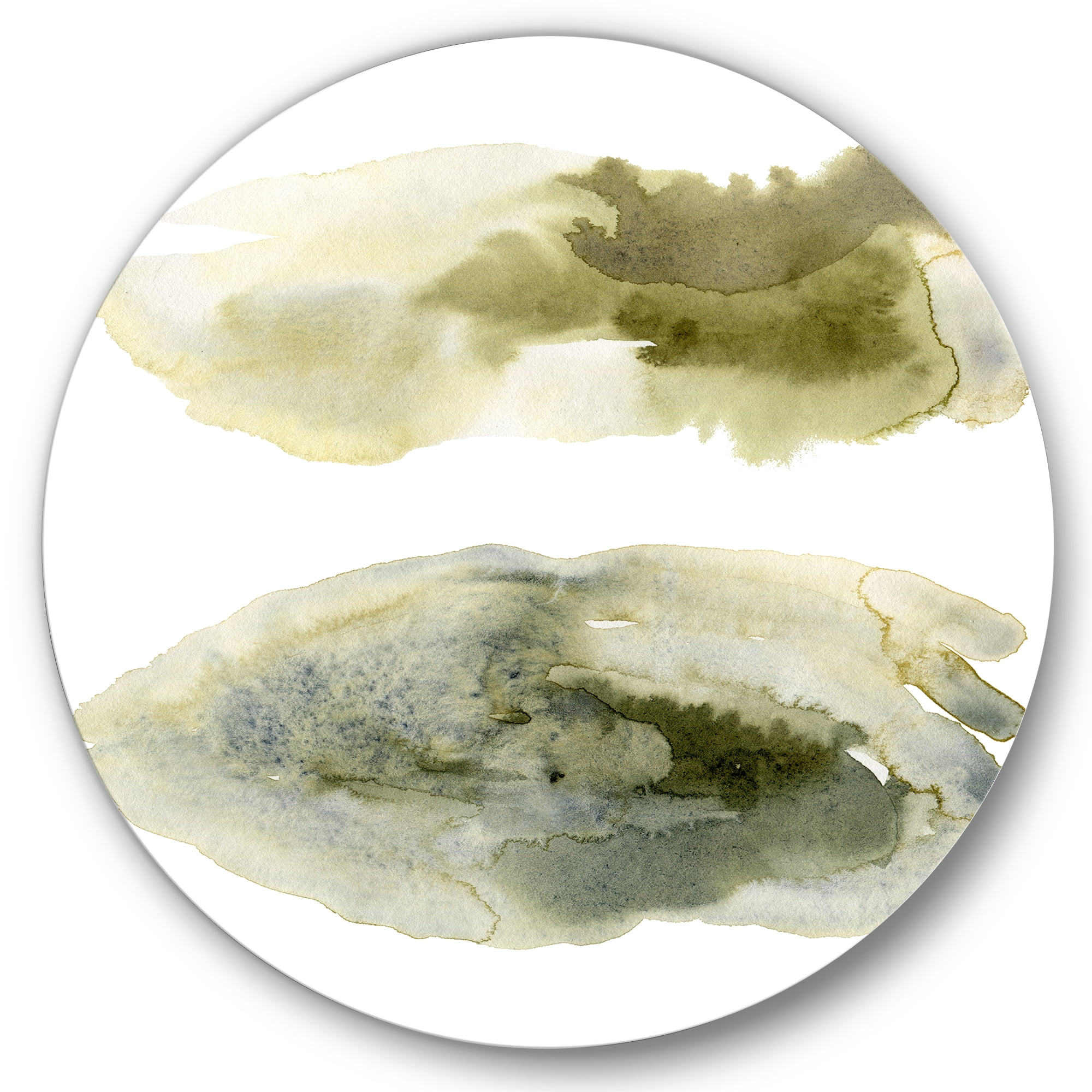 Designart 'Abstract Clouds In Dark Green I' Modern Circle Metal Wall Art 23x23 - Disc of 23