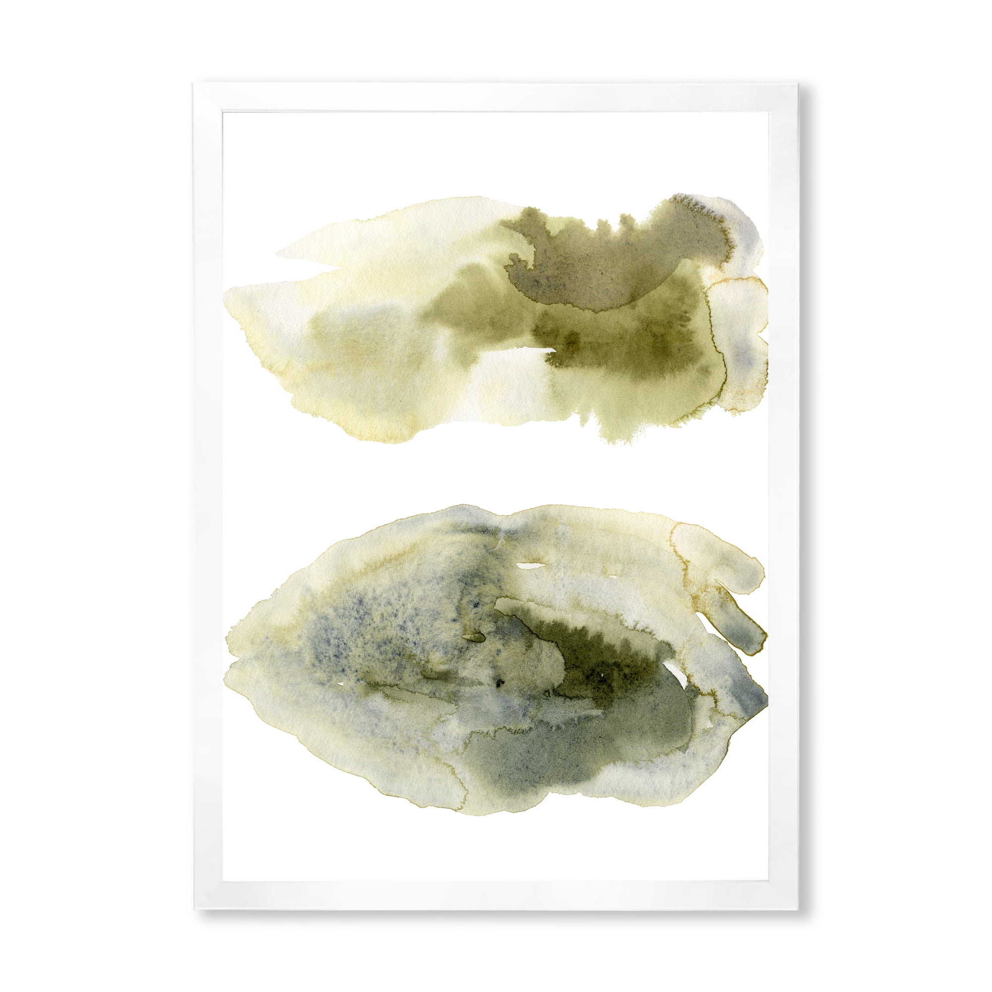 Designart 'Abstract Clouds In Dark Green I' Modern Framed Art Print