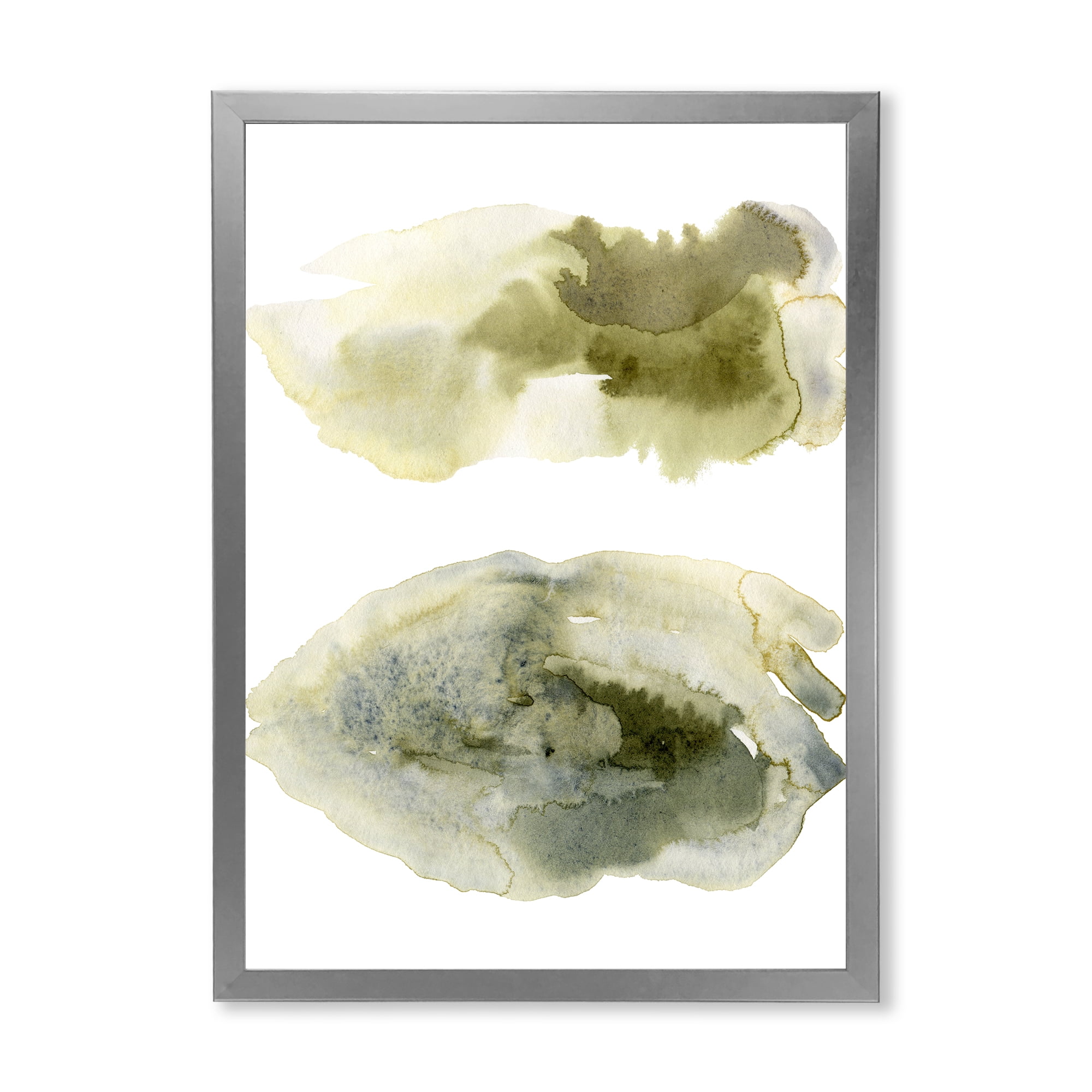 Designart 'Abstract Clouds In Dark Green I' Modern Framed Art Print