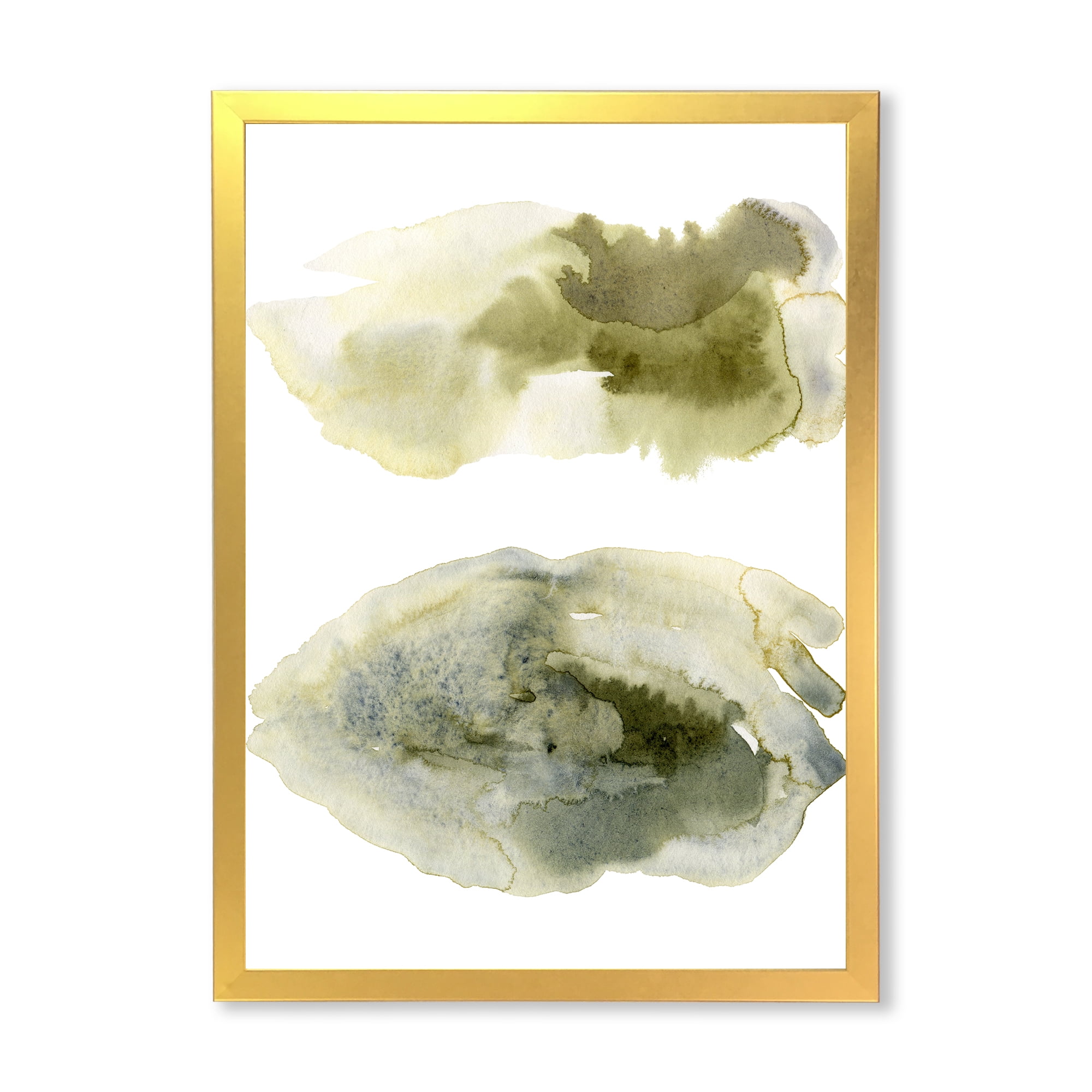 Designart 'Abstract Clouds In Dark Green I' Modern Framed Art Print