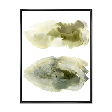 Designart 'Abstract Clouds In Dark Green I' Modern Framed Canvas Wall Art Print