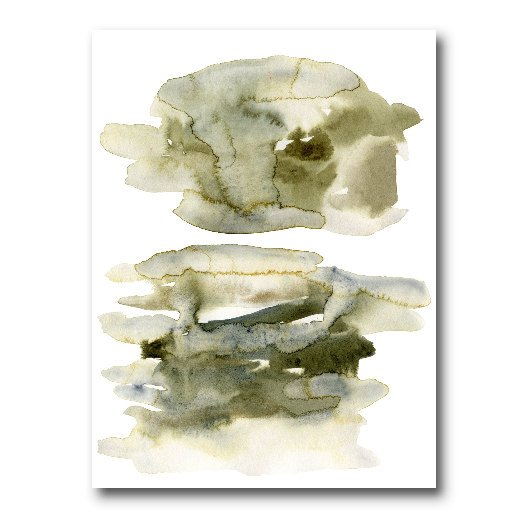 Designart ' Abstract Clouds In Dark Green II ' Modern Canvas Wall Art Print