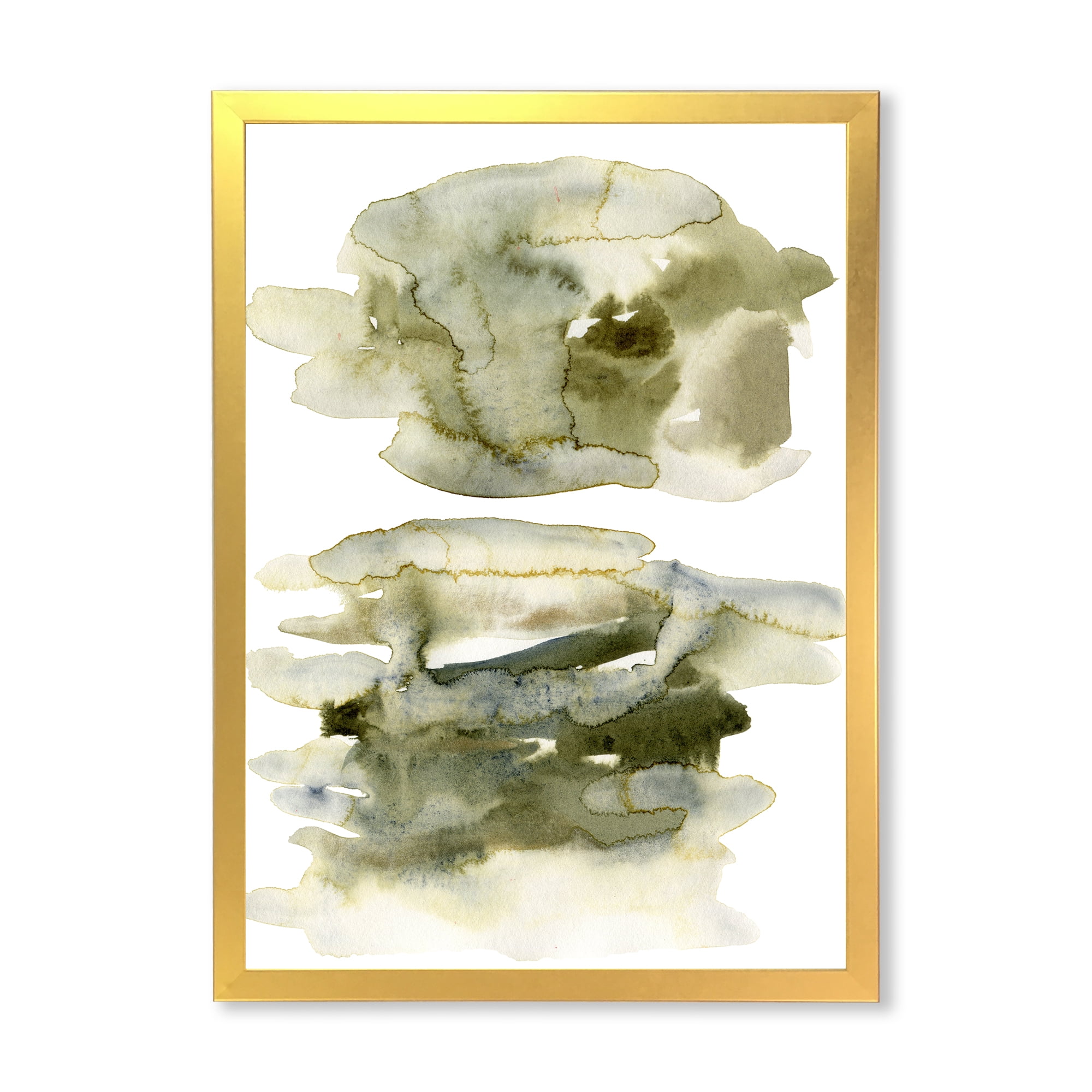 Designart 'Abstract Clouds In Dark Green II' Modern Framed Art Print