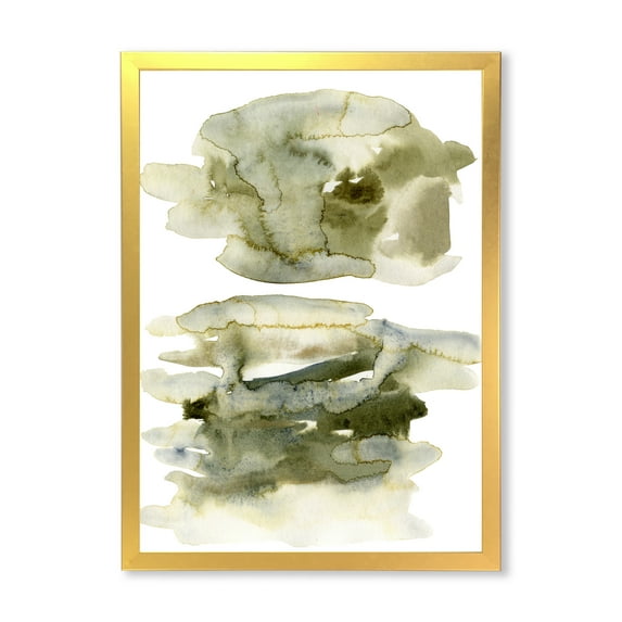 Designart 'Abstract Clouds In Dark Green II' Modern Framed Art Print