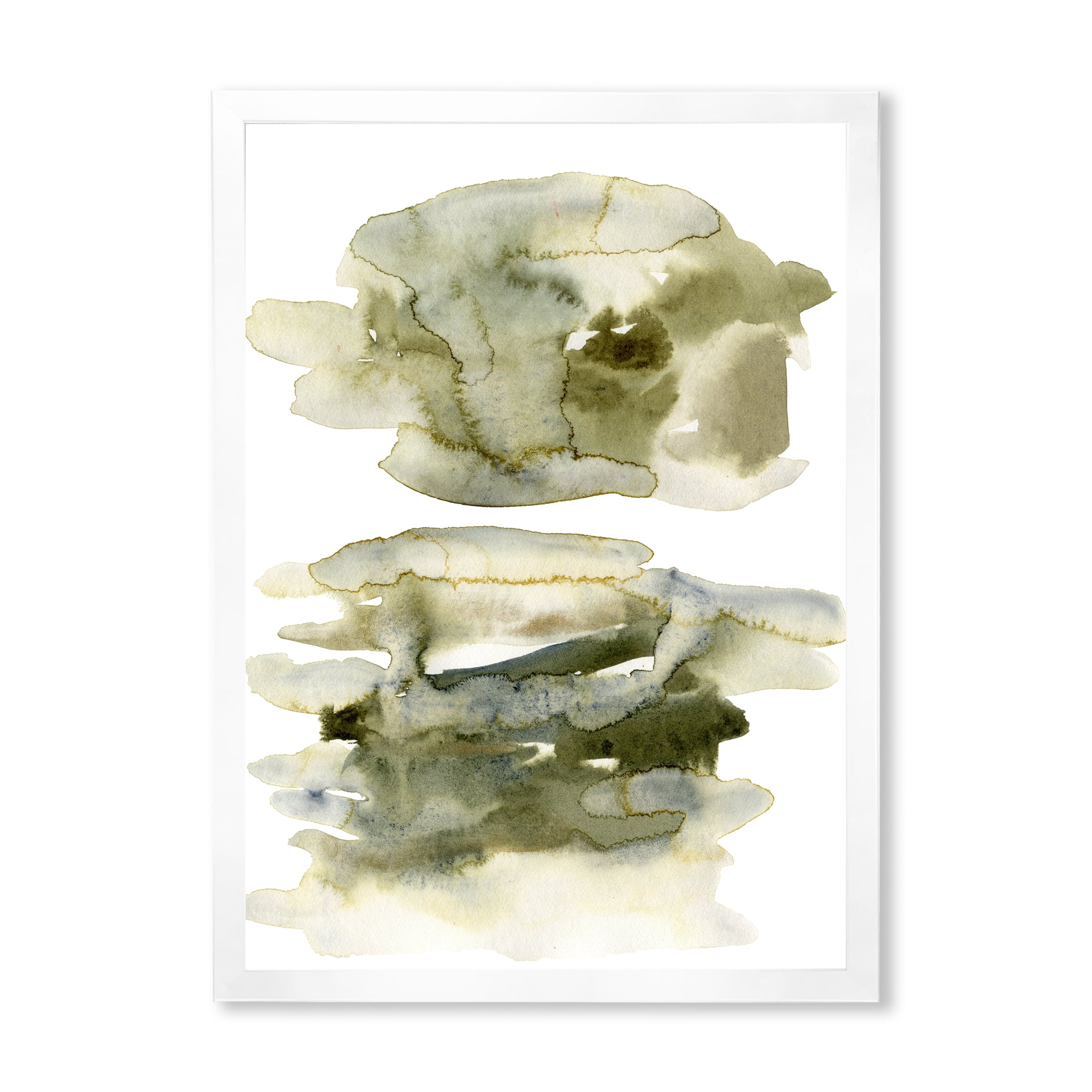 Designart 'Abstract Clouds In Dark Green II' Modern Framed Art Print