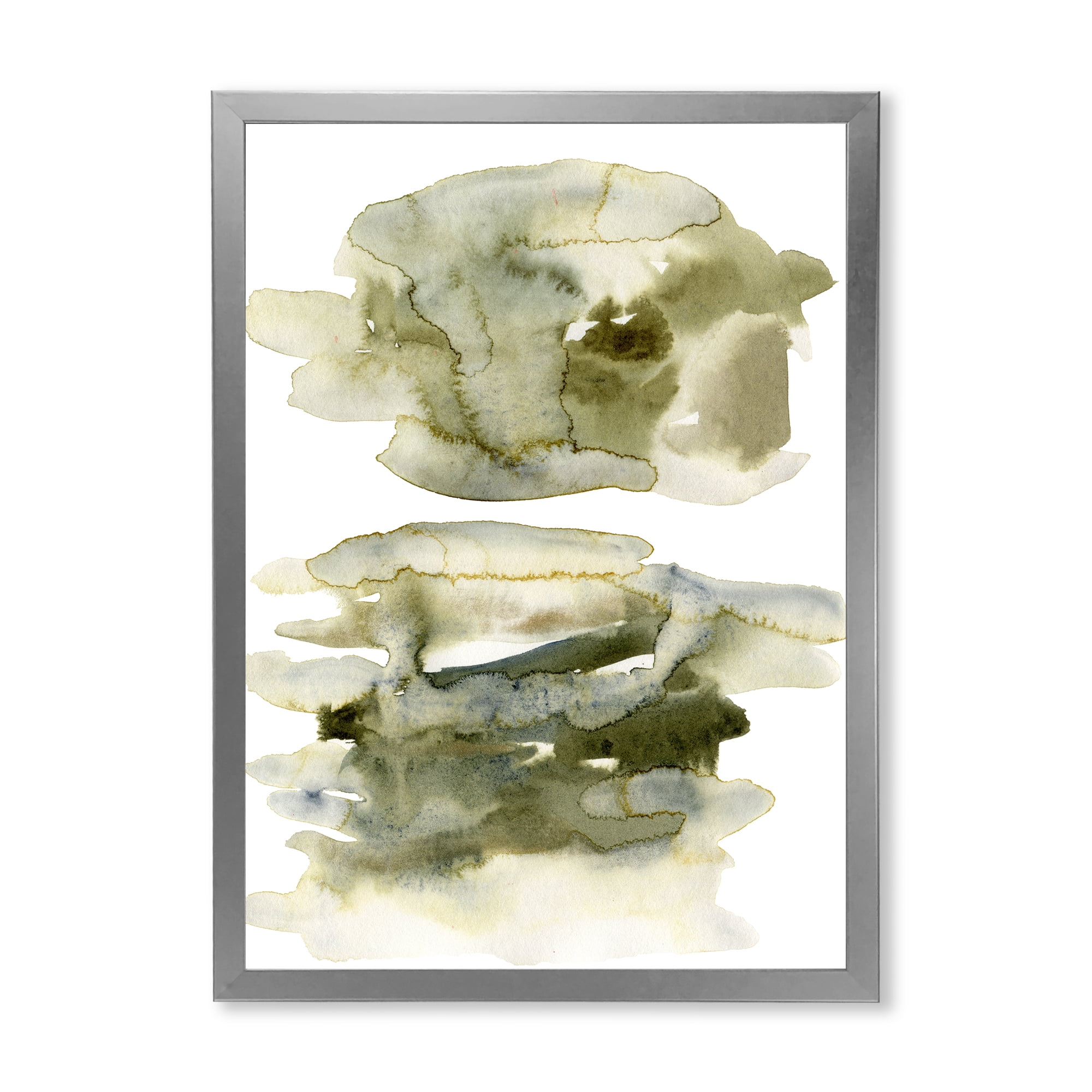 Designart 'Abstract Clouds In Dark Green II' Modern Framed Art Print