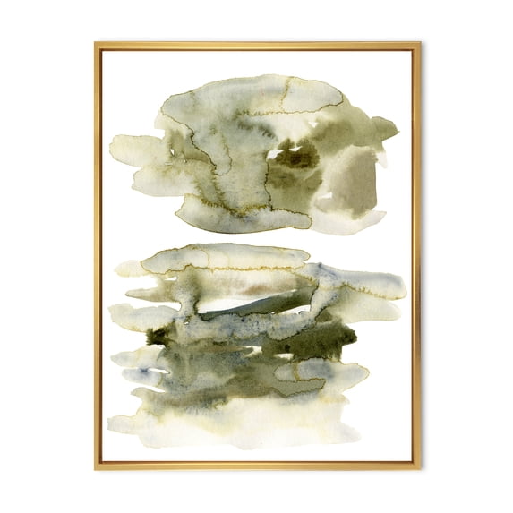 Designart 'Abstract Clouds In Dark Green II' Modern Framed Canvas Wall Art Print