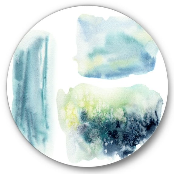 Designart 'Abstract Clouds Underwater' Modern Circle Metal Wall Art 11x11 - Disc of 11