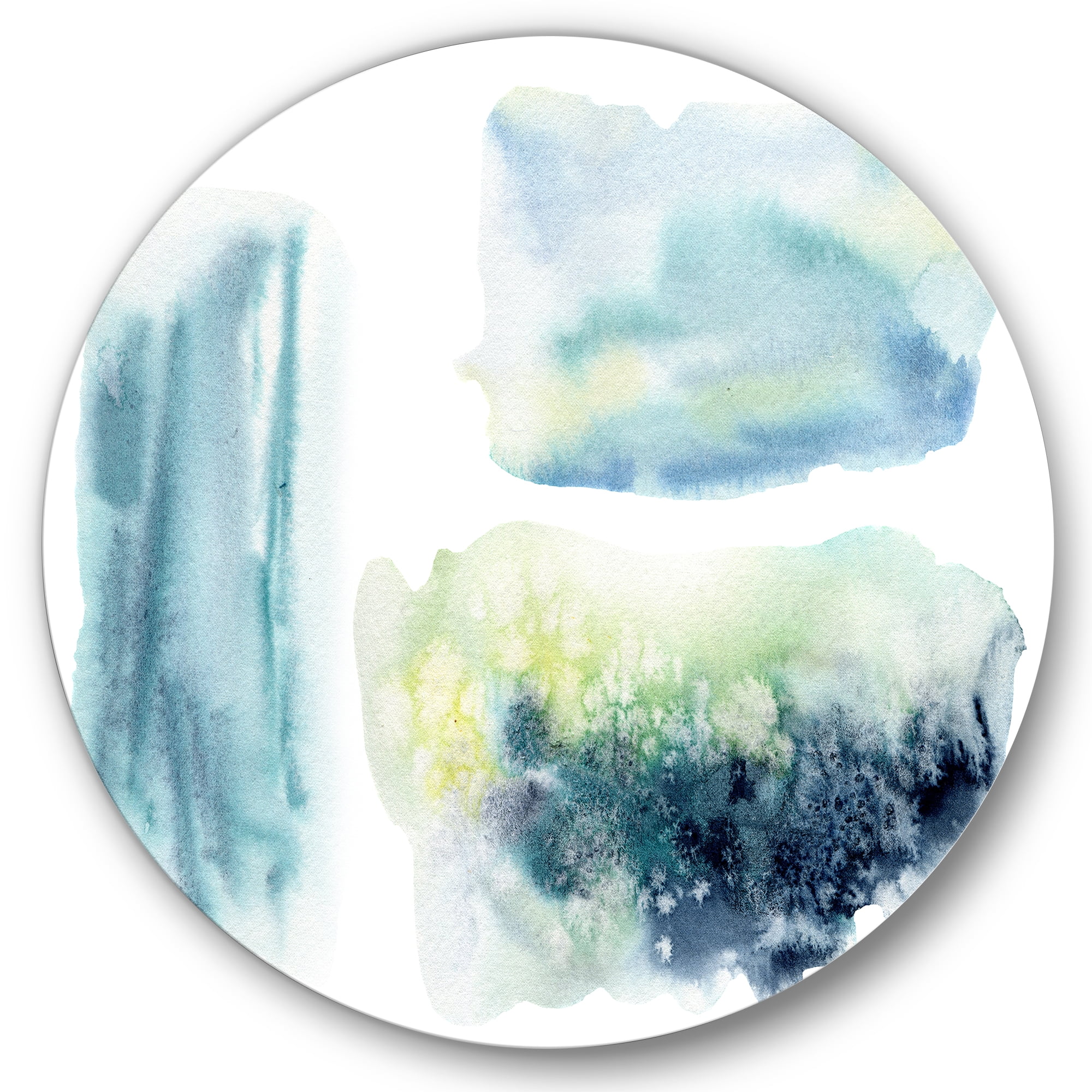 Designart 'Abstract Clouds Underwater' Modern Circle Metal Wall Art 29x29 - Disc of 29