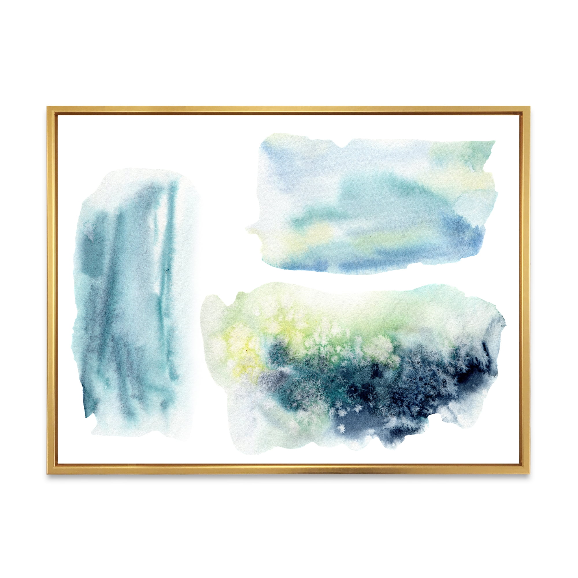 Designart 'Abstract Clouds Underwater' Modern Framed Canvas Wall Art Print