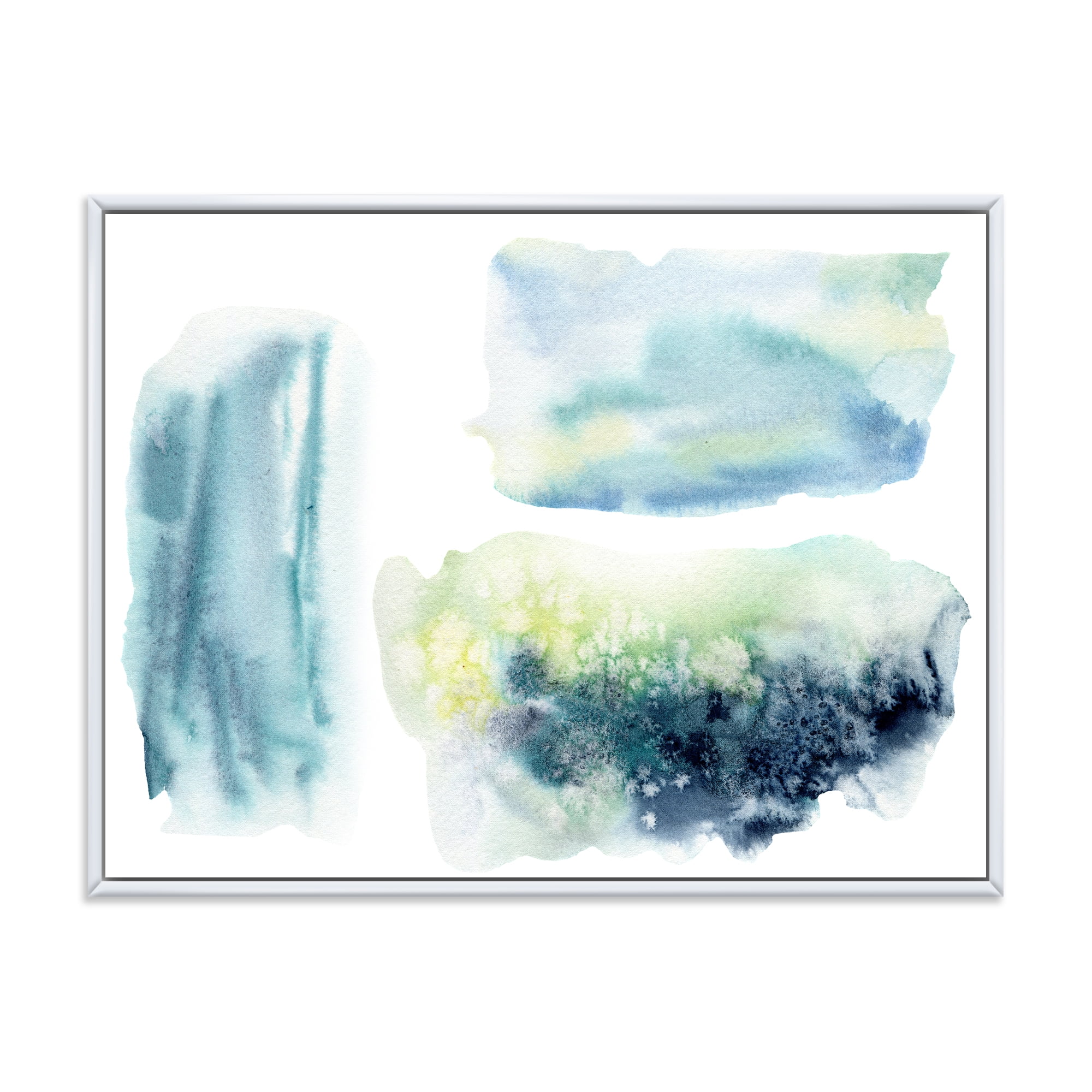 Designart 'Abstract Clouds Underwater' Modern Framed Canvas Wall Art Print