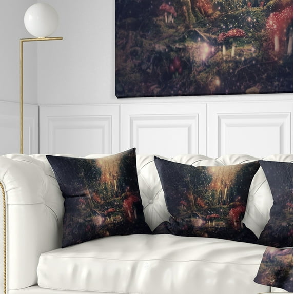 Designart Abstract Collage Art - Abstract Throw Pillow - 18x18