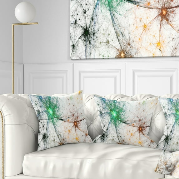 Designart Abstract Colorful Fireworks - Abstract Throw Pillow - 18x18
