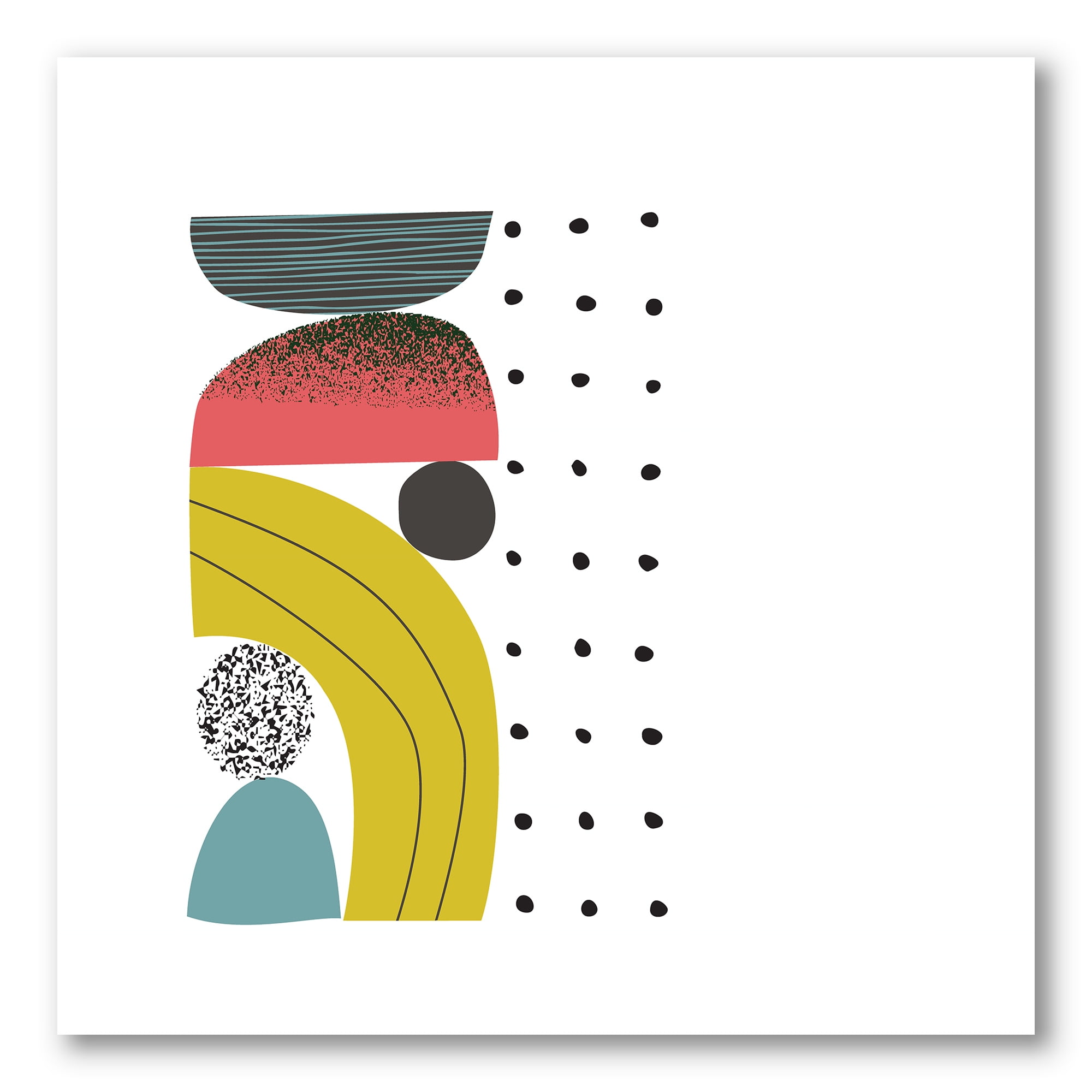Designart ' Abstract Colorful Geometric Art Collage I ' Modern Canvas Wall Art Print