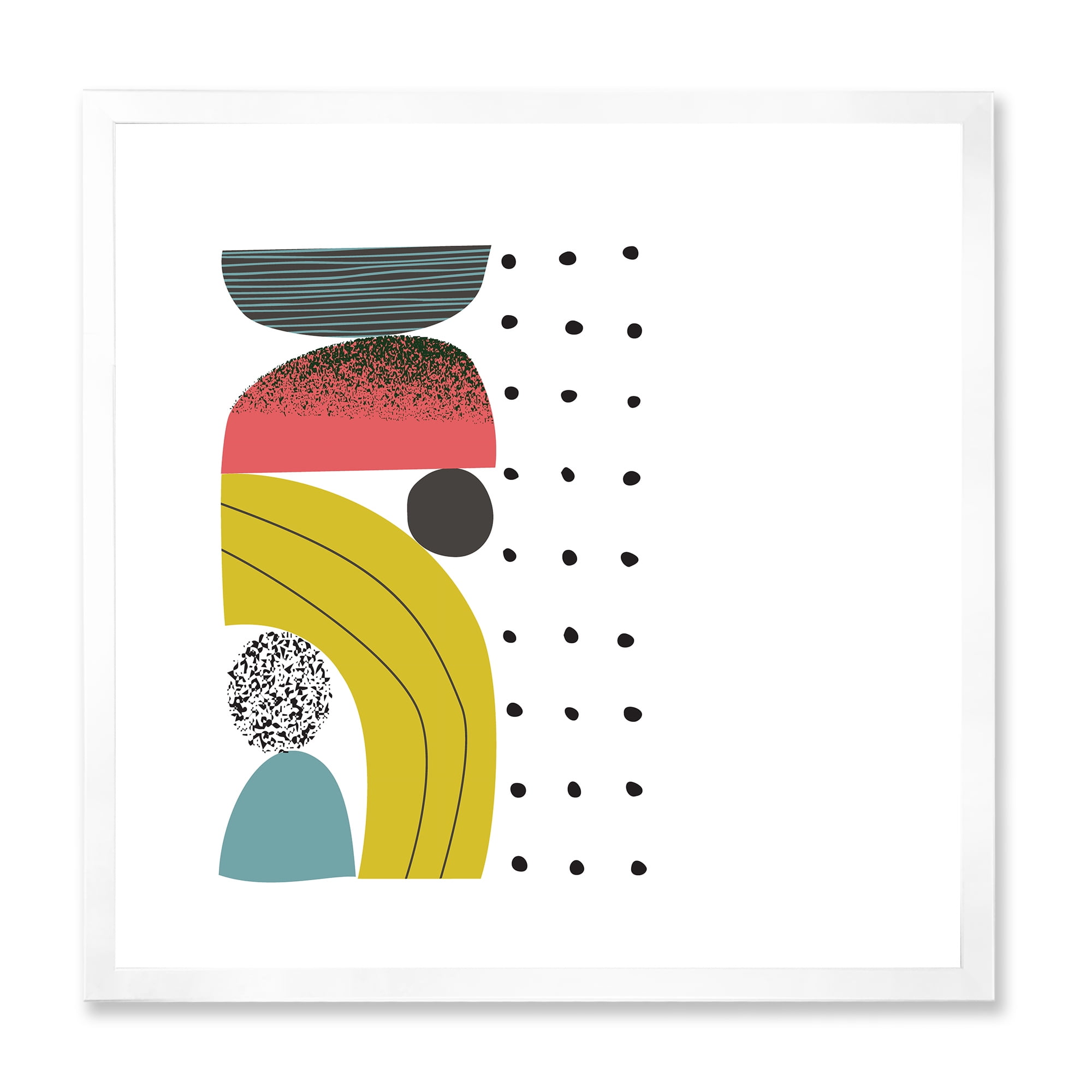 Designart 'Abstract Colorful Geometric Art Collage I' Modern Framed Art Print