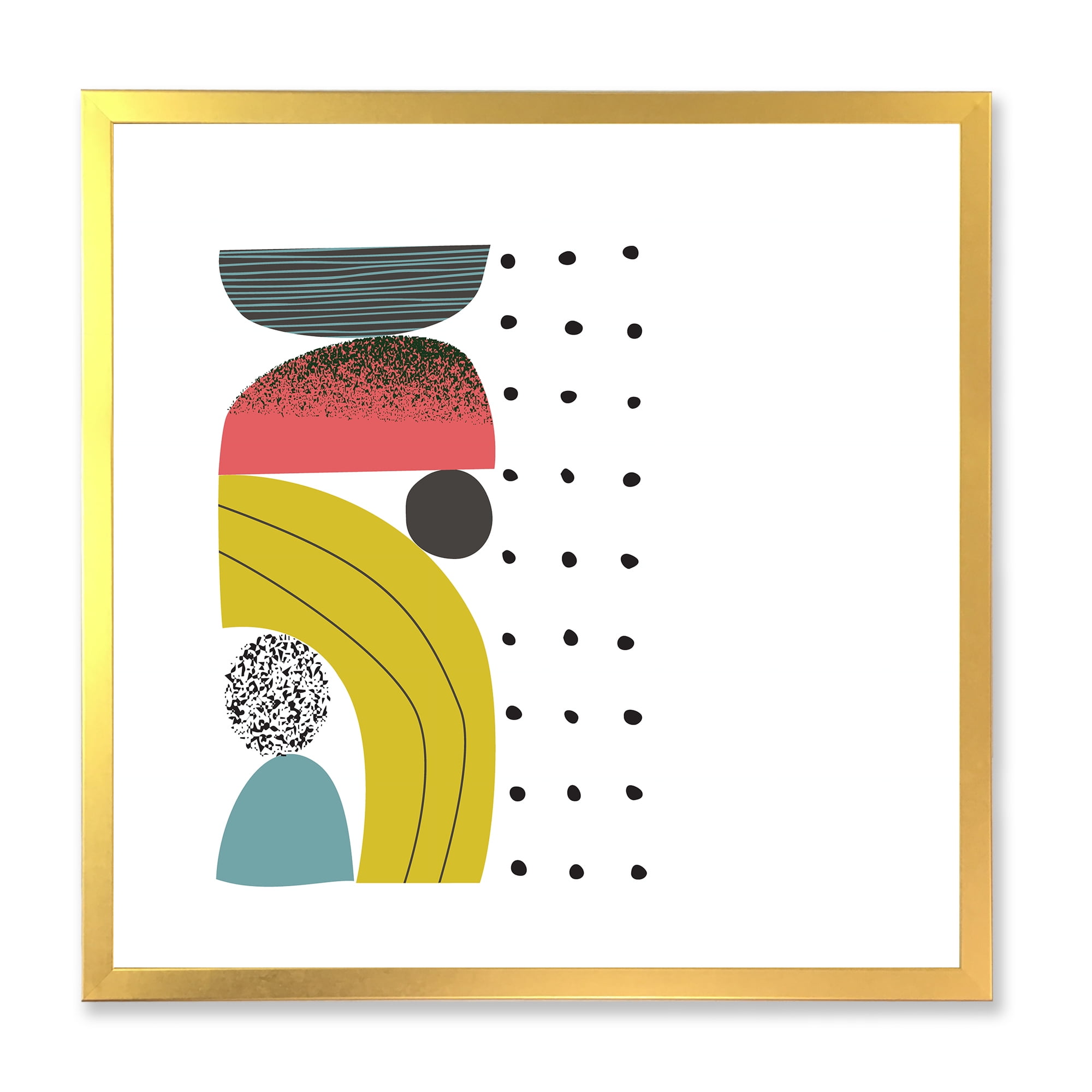 Designart 'Abstract Colorful Geometric Art Collage I' Modern Framed Art Print