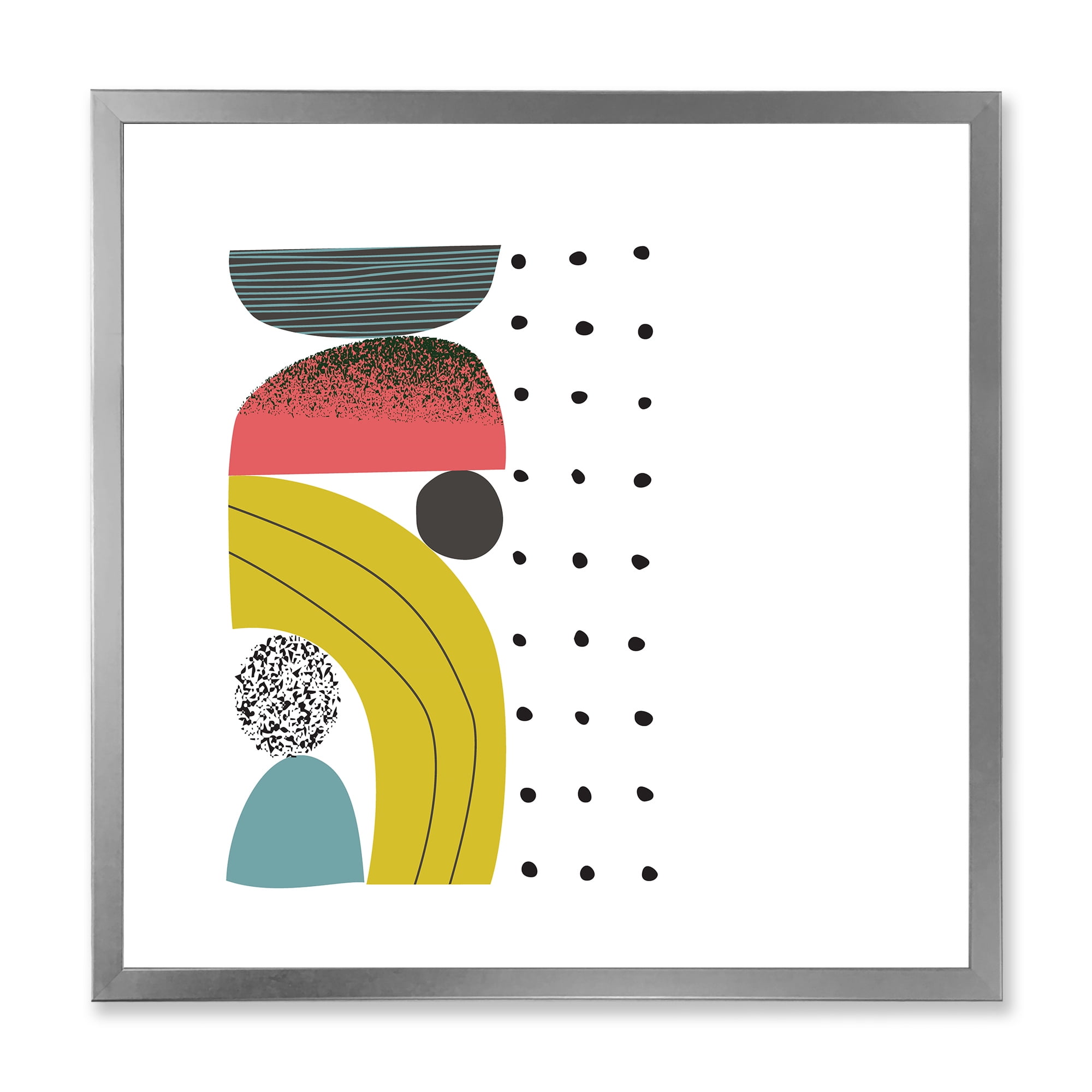 Designart 'Abstract Colorful Geometric Art Collage I' Modern Framed Art Print