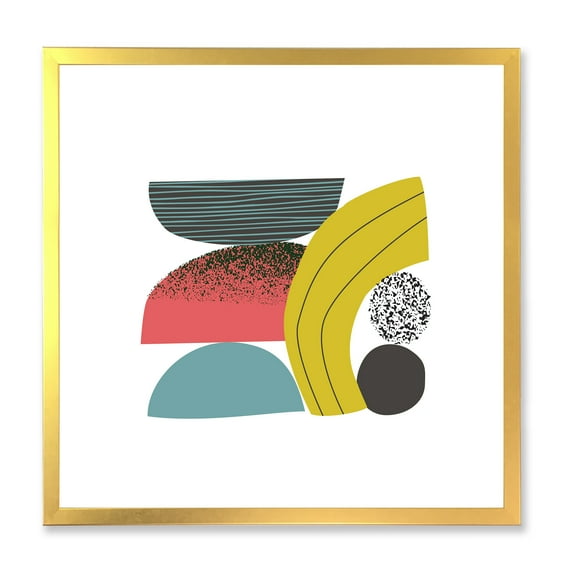 Designart 'Abstract Colorful Geometric Art Collage II' Modern Framed Art Print