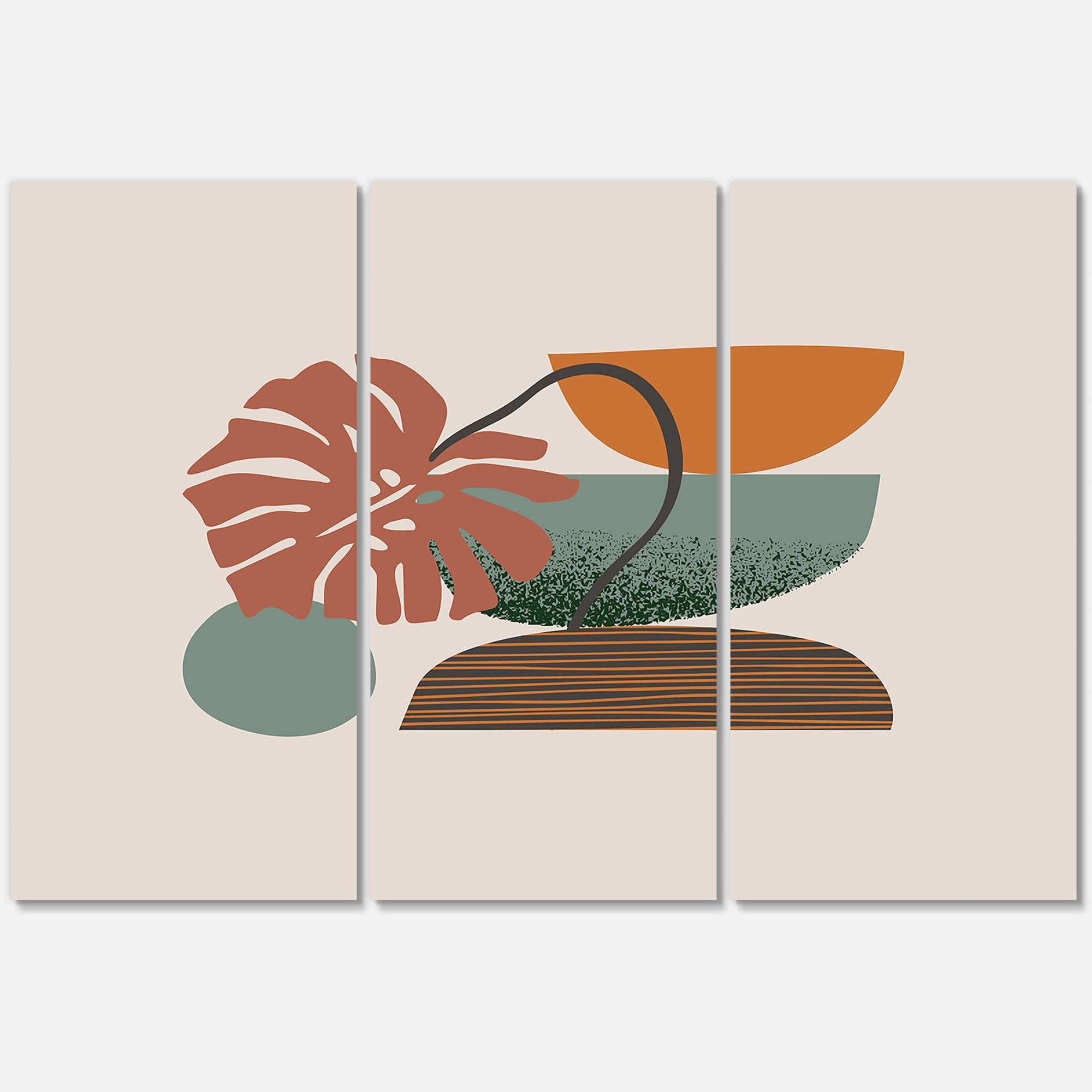 Designart ' Abstract Colorful Geometric Art Collage III ' Modern Canvas Wall Art Print