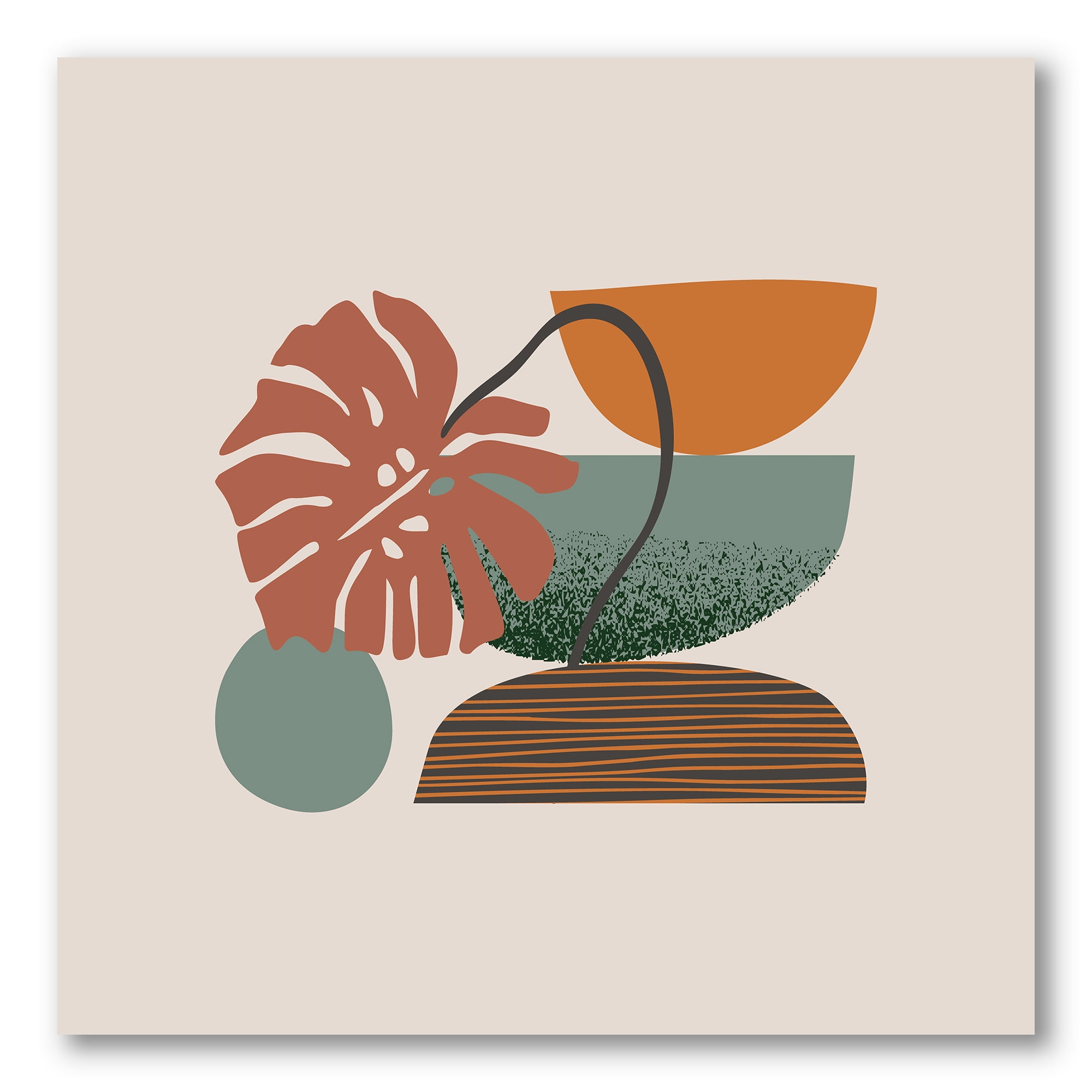 Designart ' Abstract Colorful Geometric Art Collage III ' Modern Canvas Wall Art Print