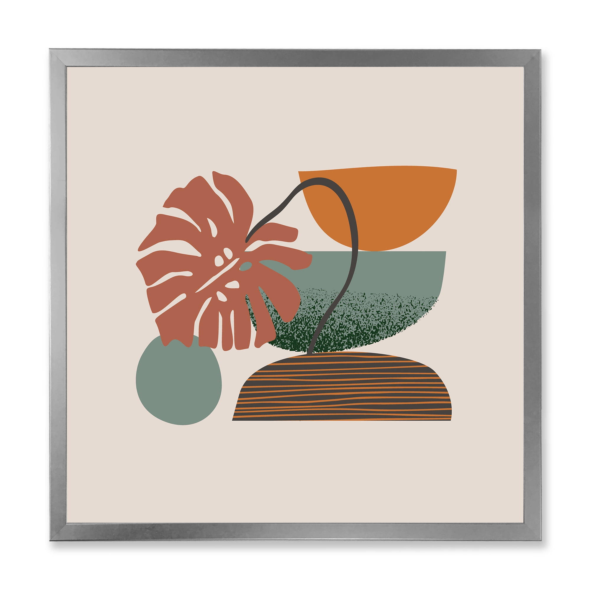 Designart 'Abstract Colorful Geometric Art Collage III' Modern Framed Art Print