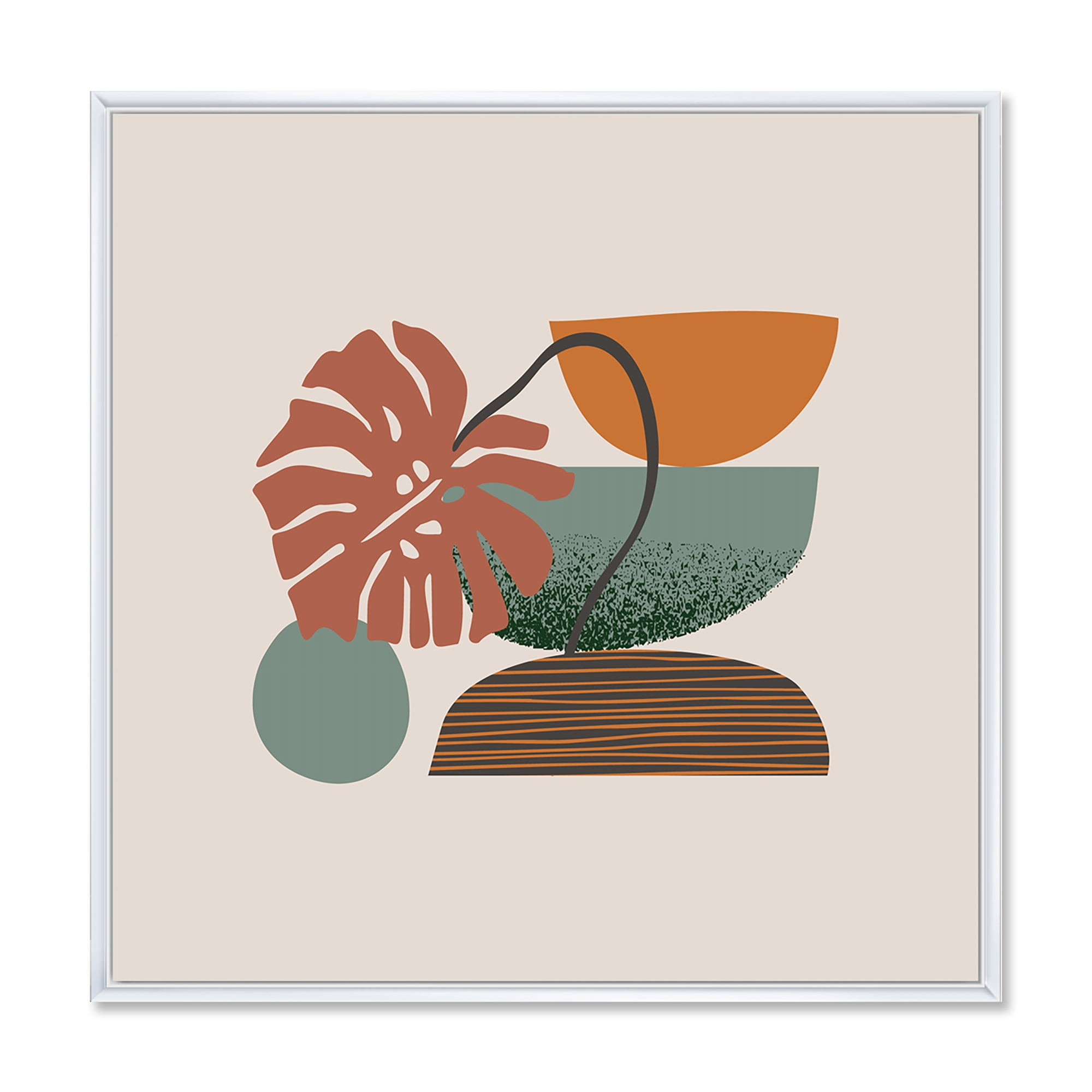 Designart 'Abstract Colorful Geometric Art Collage III' Modern Framed Canvas Wall Art Print
