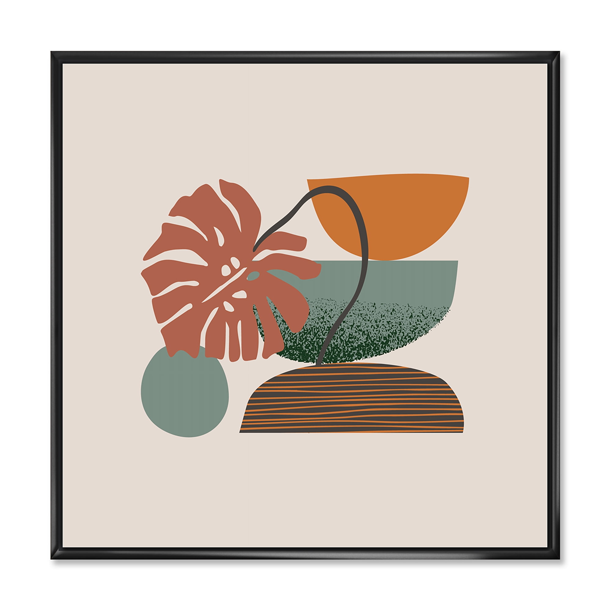 Designart 'Abstract Colorful Geometric Art Collage III' Modern Framed Canvas Wall Art Print